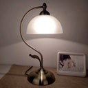 Vintage Opal Glass Nightstand Lamp - 1-Light Table Lighting For Living Room Bronze / B