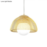 Vintage Opal Matte Glass Globe Pendant Light - 12’/16’ Wide 1 Hanging Lamp In Gold With Dual
