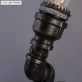 Vintage Plumbing Pipe Iron Wall Light In Bronze - Perfect For Corridors