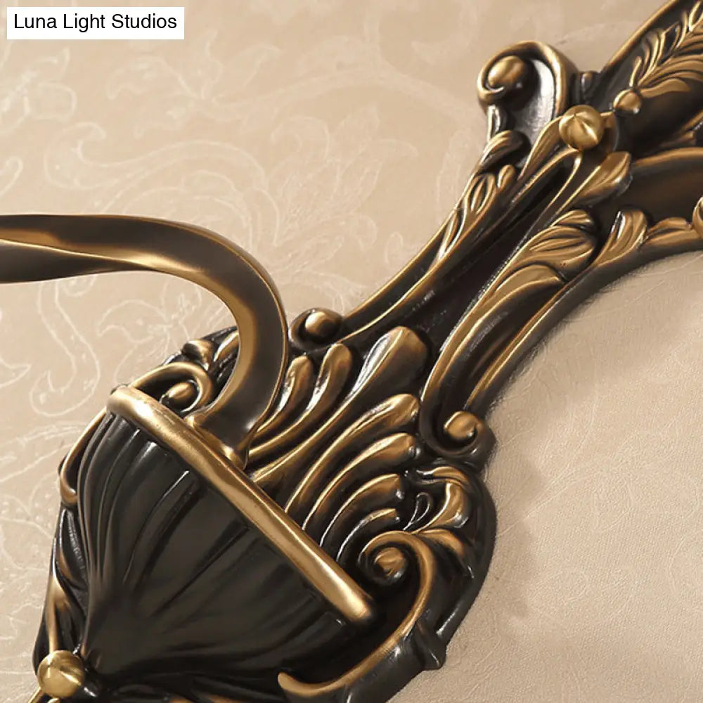 Vintage Porch Wall Sconce With Frosted Glass In Bronze - 1/2-Light Light Fixture