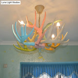 Vintage Resin Deer Horn Chandelier Pendant Light For Restaurants