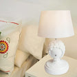 Vintage Resin Roman Statue Table Lamp With White Bulb And Fabric Lampshade