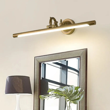 Vintage Rotating Wall Vanity Mirror Light In Antique Brass/Black - Available 3 Sizes Brass / 29.5