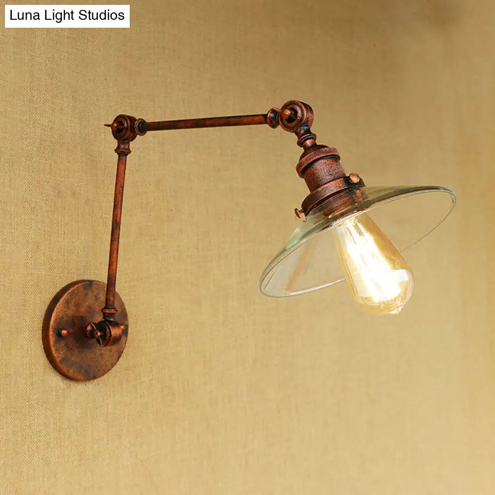 Vintage Rustic Clear Glass Sconce Light For Bedroom
