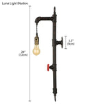 Vintage Rustic Wall Sconce With Pipe Valve And 1 Light For Living Room Décor