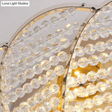 Vintage Scalloped Flush Light With Crystal Beads In Gold - 13/16.5/20.5 W Yellow/White