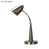 Vintage Silver Led Adjustable Desk Lamp For Living Room Or Reading