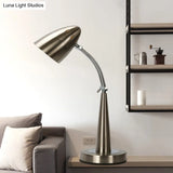 Vintage Silver Led Adjustable Desk Lamp For Living Room Or Reading