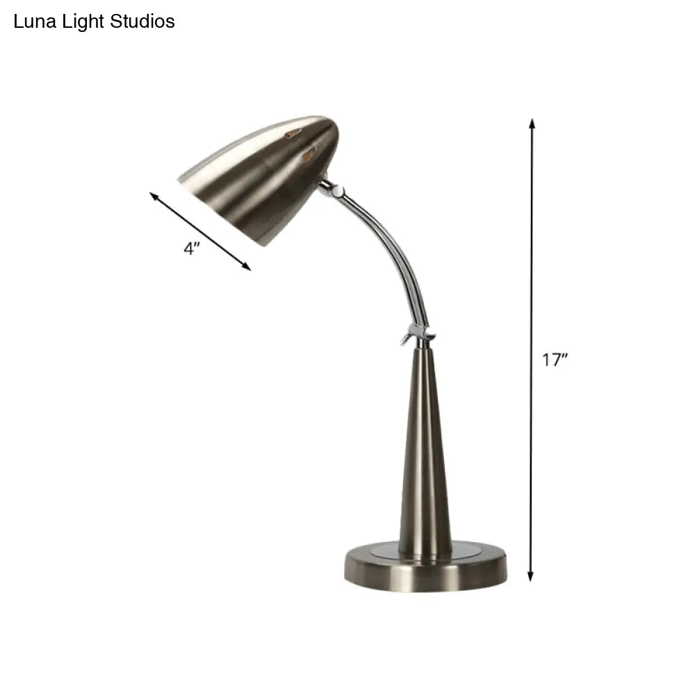 Vintage Silver Led Adjustable Desk Lamp For Living Room Or Reading