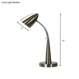 Vintage Silver Led Adjustable Desk Lamp For Living Room Or Reading