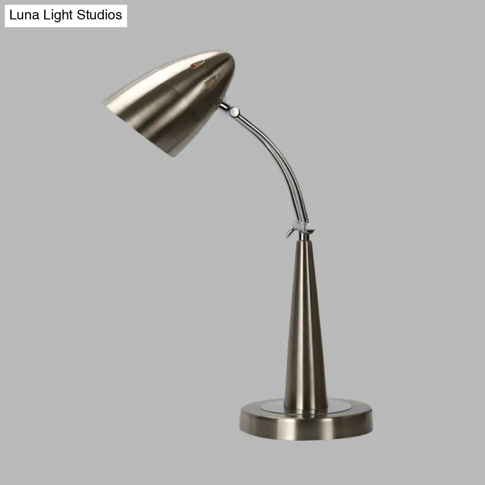 Vintage Silver Led Adjustable Desk Lamp For Living Room Or Reading