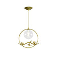 Vintage Smoke Gray/Clear/Amber Glass Globe Pendant Light - 1/3 Lights Brass Hanging In Round/Linear