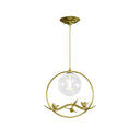 Vintage Smoke Gray/Clear/Amber Glass Globe Pendant Light - 1/3 Lights Brass Hanging In Round/Linear