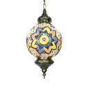 Vintage Stained Glass Ceiling Pendant Lamp - Red/Yellow/Blue Blue-Yellow