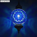 Vintage Stained Glass Ceiling Pendant Lamp - Red/Yellow/Blue