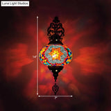 Vintage Stained Glass Globe Wall Sconce - Artistic Indoor Lamp With White/Red/Orange Lighting