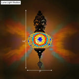 Vintage Stained Glass Globe Wall Sconce - Artistic Indoor Lamp With White/Red/Orange Lighting