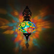 Vintage Stained Glass Globe Wall Sconce - Artistic Indoor Lamp With White/Red/Orange Lighting Green