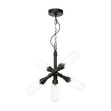 Vintage Starburst Chandelier – 5/6/8 Light Amber/Clear Glass Pendant Lamp 5 / Clear