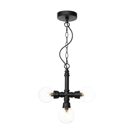 Vintage Style 3-Bulb Amber/Clear Glass Chandelier With Led Lighting For Dining Room Ceiling Clear /