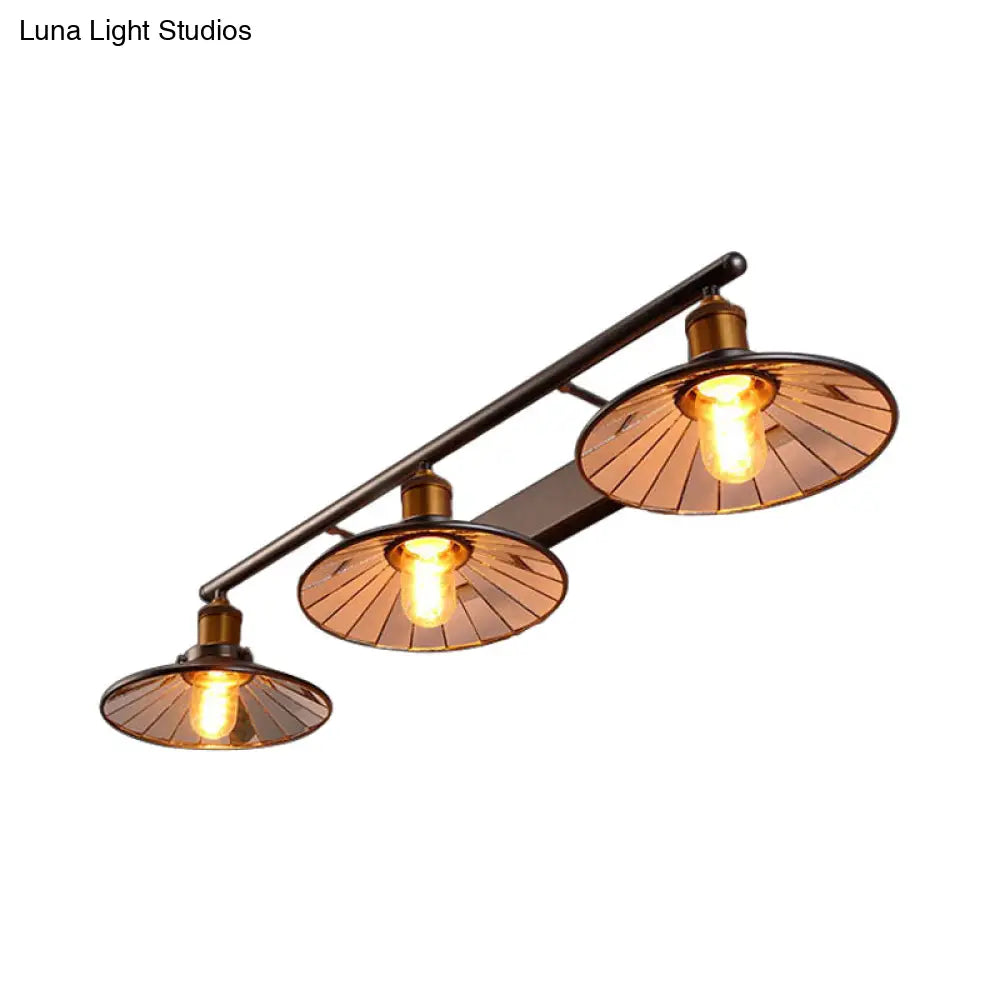Vintage Style Black Metal Sconce Lighting - 2/3 Bulbs Cone Shade Wall Mount Light Perfect For