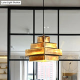 Vintage Style Brass Finish Hanging Light With Shade - 1 Pendant Lighting For Restaurants