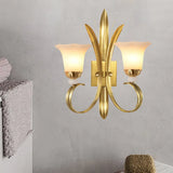 Vintage Style Brass Finish Wall Mount Lamp With Frosted Glass Shade - Elegant Hallway Lighting 2 /
