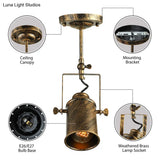 Vintage Style Bronze/Gold Finish Semi Flush Mount Ceiling Light With Cylindrical Shade – Ideal