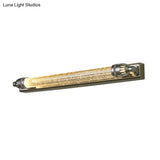 Vintage Style Chrome Wall Mounted Led Vanity Light - 12/16 W Linear Metal And Crystal
