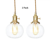 Vintage-Style Globe Pendant Light With Clear Glass Finish - Ideal Foyer Hanging Fixture / 2
