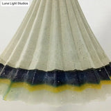 Vintage Style Grey Cement Scalloped Hanging Light For Dining Rooms - 1-Light Ceiling Lamp