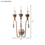 Vintage Style Metal Wall Lamp With Rustic Exposed Bulbs - Indoor Sconce Light Fixture 2/3 Lights