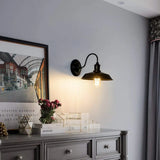 Vintage Style Metal Wall Sconce With Barn Shade For Restaurant Lighting Black
