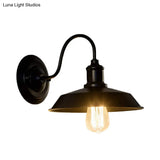 Vintage Style Metal Wall Sconce With Barn Shade For Restaurant Lighting