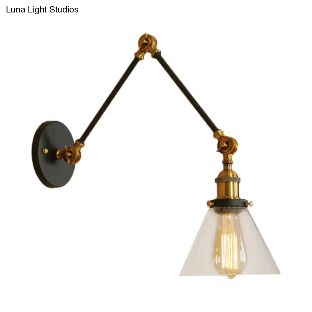 Vintage Style Wall Sconce With Clear Glass And Satin Brass Chrome Or Antique Finish - Perfect For