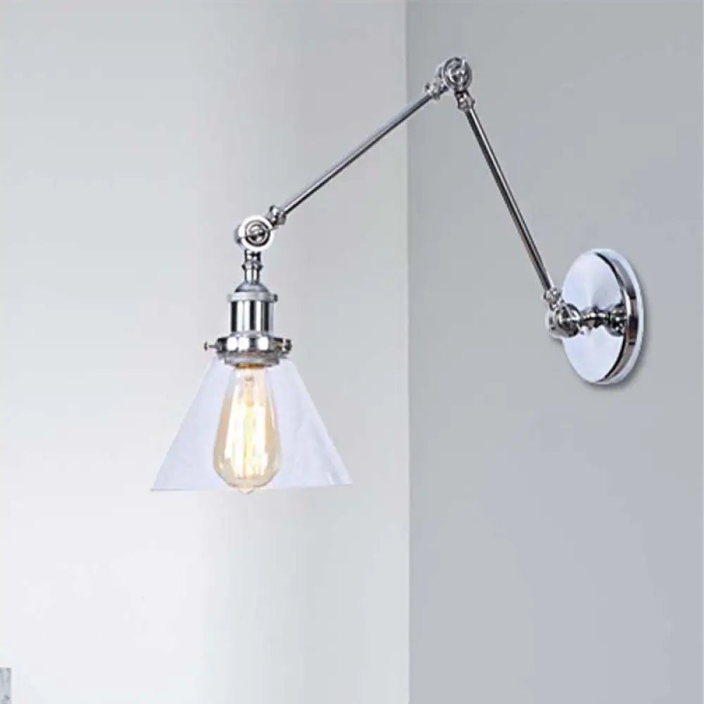 Vintage Style Wall Sconce With Clear Glass And Satin Brass Chrome Or Antique Finish - Perfect For