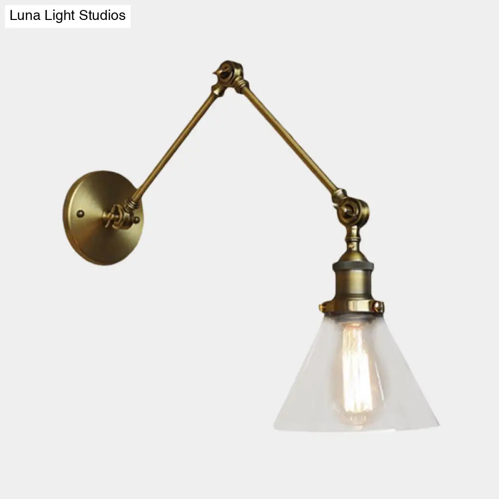 Vintage Style Wall Sconce With Clear Glass And Satin Brass Chrome Or Antique Finish - Perfect For