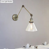 Vintage Style Wall Sconce With Clear Glass And Satin Brass Chrome Or Antique Finish - Perfect For