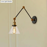 Vintage Style Wall Sconce With Clear Glass And Satin Brass Chrome Or Antique Finish - Perfect For
