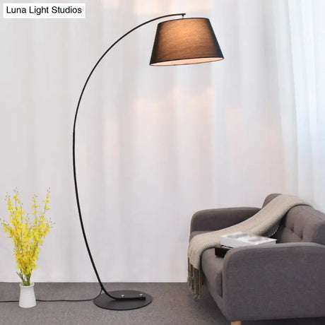 Vintage Tapered Fabric Standing Light - Single Living Room Floor Lamp