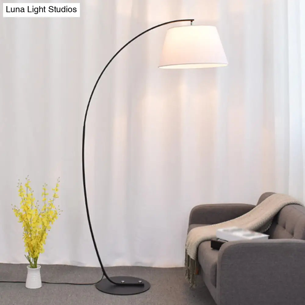 Vintage Tapered Fabric Standing Light - Single Living Room Floor Lamp