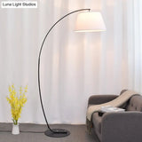 Vintage Tapered Fabric Standing Light - Single Living Room Floor Lamp