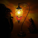 Vintage Urn Table Lamp Orange/Red Glass - 1 Head Task Lighting Metal Curved Arm Orange
