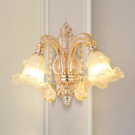 Vintage Weathered Zinc Wall Light With Crystal Accent - Imitation Jade Shade 2 / Dark I