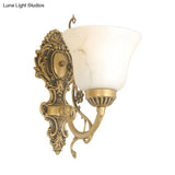 Vintage White Floral Glass Wall Light - Kitchen Mount Fixture