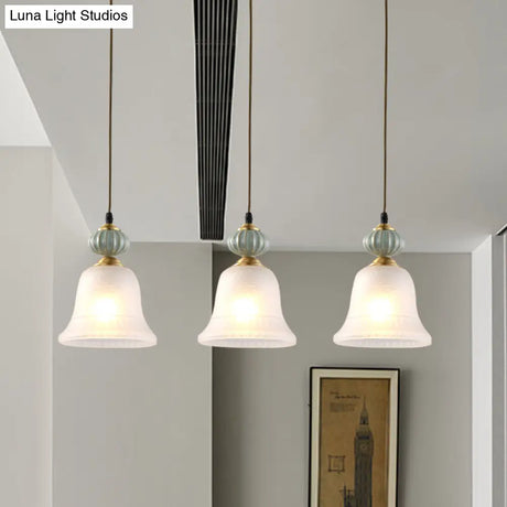 Vintage White Glass Cluster Pendant Light With Ceramic Cap For Dining Room Décor