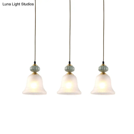 Vintage White Glass Cluster Pendant Light With Ceramic Cap For Dining Room Décor