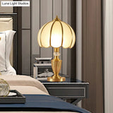 Vintage White Glass Table Lamp With Scalloped Edge - Elegant Bedside Night Light
