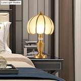 Vintage White Glass Table Lamp With Scalloped Edge - Elegant Bedside Night Light