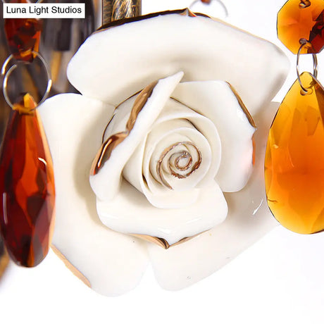 Vintage White Wall Mounted Sconce With Curved Arm & Cone Fabric Shade - Ideal For Corridors 1 Light